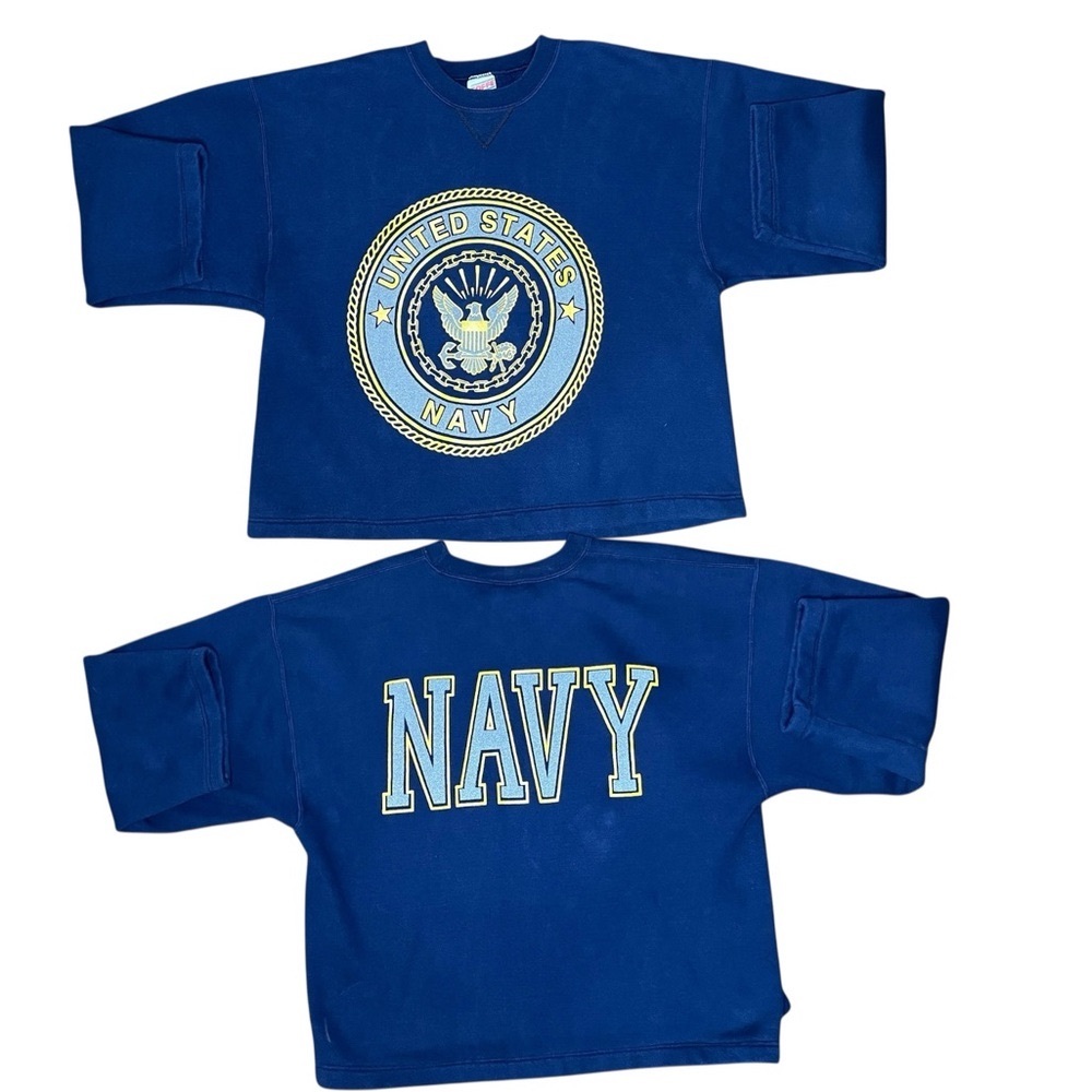~ Vintage Y2K 90s United States Navy Sweatshirt Made in the USA 🇺🇸‎ Size Large